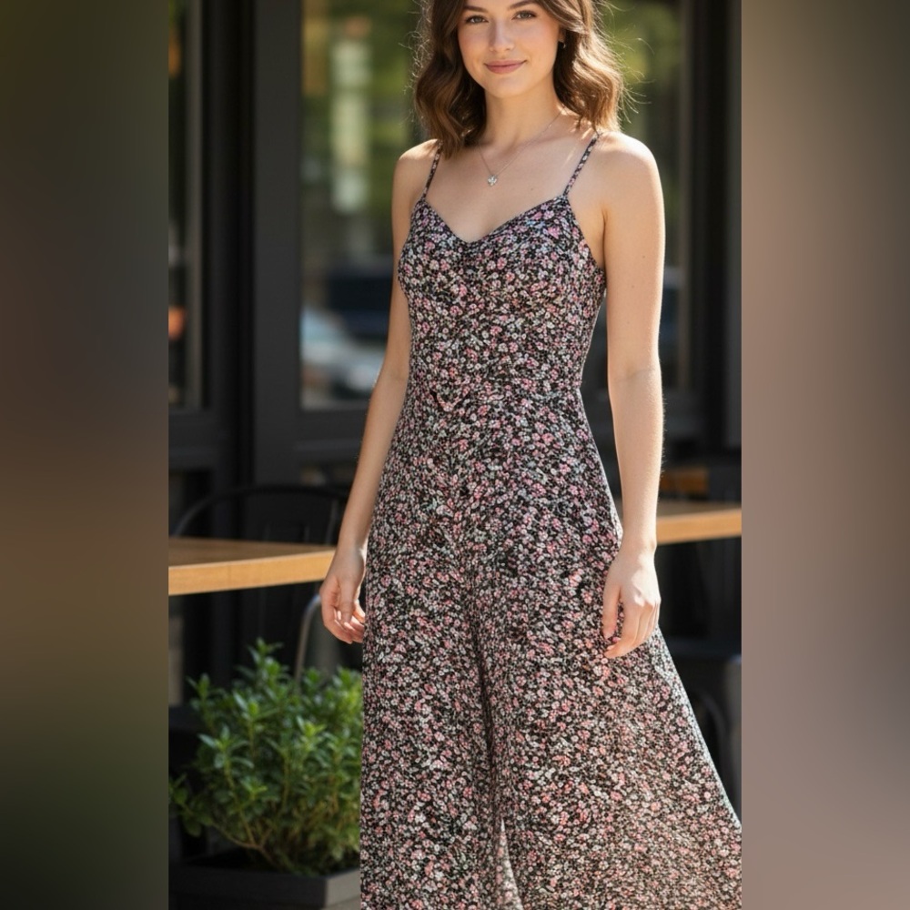 Floral Black and Pink Women's jumpsuit